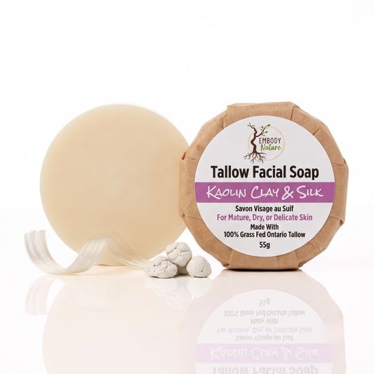 Tallow Facial Soap Bar - Kaolin & Silk