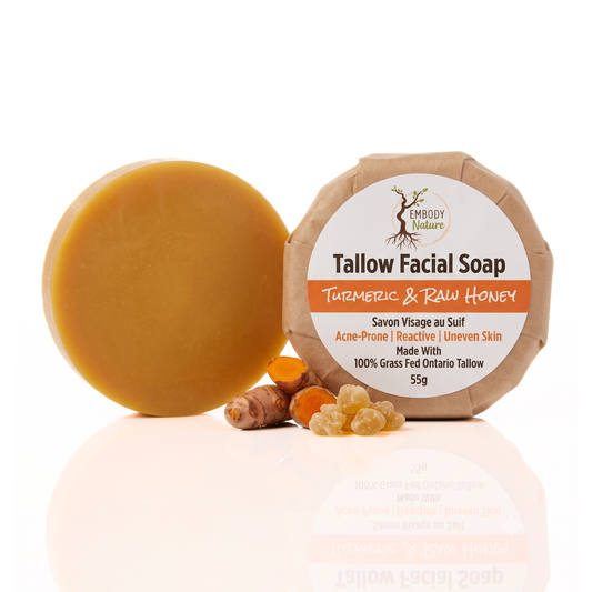 Tallow Facial Soap Bar - Turmeric & Raw Honey