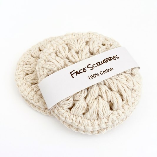 Round Beige Cotton Face Scrubbies by Embody Nature, pack of 2