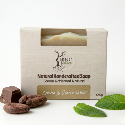 Embody Nature's Cocoa and Peppermint all natural soap bar