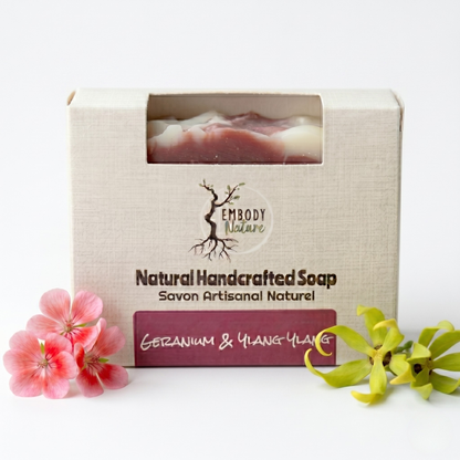 Geranium and Ylang Ylang Natural Soap Bar by Embody Nature