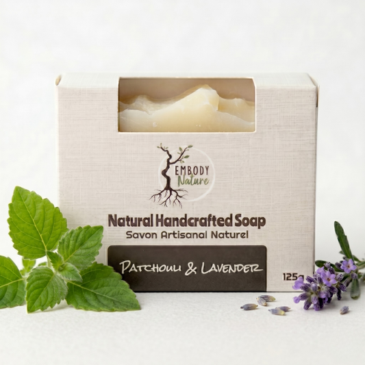 Embody Nature's Patchouli Lavender all natural soap bar