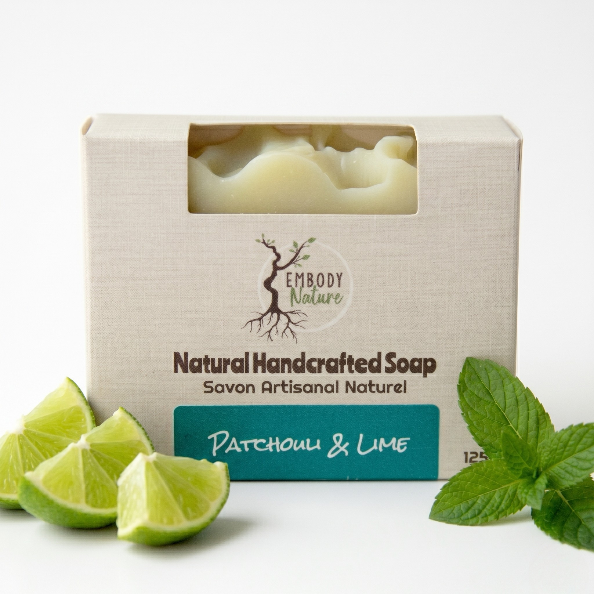 Patchouli and Lime all natural soap bar by Embody Nature