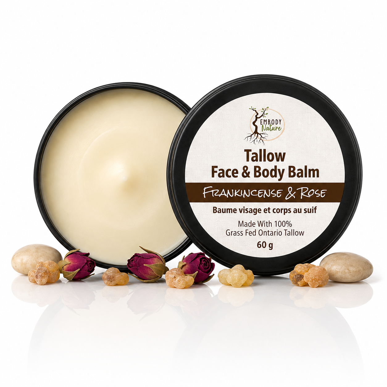 Tallow Face & Body Balm – Frankincense & Rose